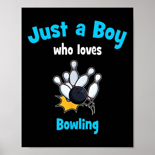 Boys Bowling Shirt Kinder Bowling Poster (Voorkant)