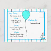 Boy's Bowling Theme Birthday Party Invitation (Dos)
