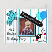 Boy's Bowling Theme Birthday Party Invitation (Devant)