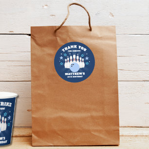 Boy's Bowling verjaardagsfeestje bedankt Ronde Sticker