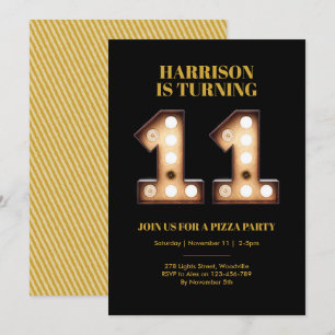 Boys Bright lumières 11e anniversaire invitation