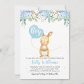 Boys Bunny Baby shower invitation (Devant)