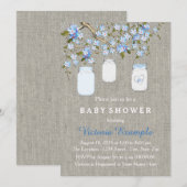 Boys Burlap Baby shower Kaart (Voorkant / Achterkant)