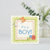 Boys, Buttons & Bears Baby shower Invitation (Debout devant)