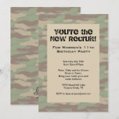 Boys Camo Army Invitations (Devant / Derrière)