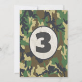 Boys Camo Deer Invitation pour le 3e anniversaire (Dos)