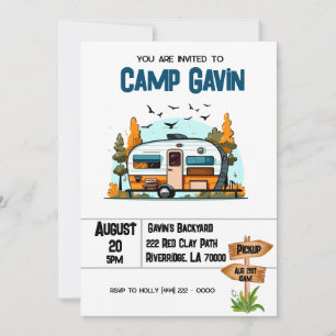 Boys Camping Avontuur Verjaardag Slaperparty Kaart