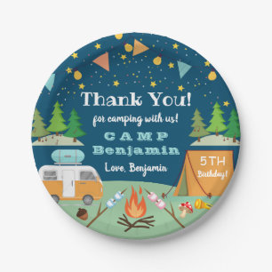 Boys Camping Birthday Camp Out Party Papieren Bordje