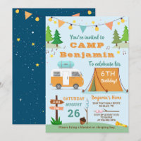 Boys Camping Birthday Outdoor Camp Out Party