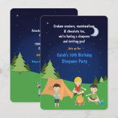 Boys Camping Sleepover Invitation fête d'anniversa (Devant / Derrière)