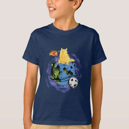 Boy's Cat in Orbit Tshirt  (Devant)