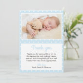 Boys Christening/Baptisme Hartelijk dank Bedankkaart (Staand voorkant)