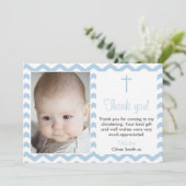 Boys Christening/Baptisme Hartelijk dank Bedankkaart (Staand voorkant)