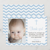 Boys Christening/Baptisme Hartelijk dank Bedankkaart (Voorkant / Achterkant)