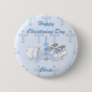 Boys Christening Wish Ronde Button 5,7 Cm