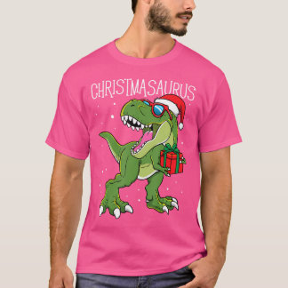 Boys Christmasaurus Christmas Dinosaur Dino Family T-shirt