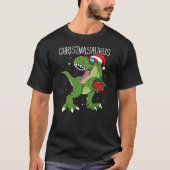 Boys Christmasaurus Christmas Dinosaur Dino Family T-shirt (Voorkant)