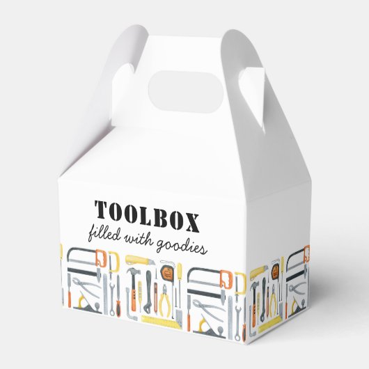 Boy's Construction Builder Toolbox Verjaardag Bedankdoosjes (Voorkant Zijde)