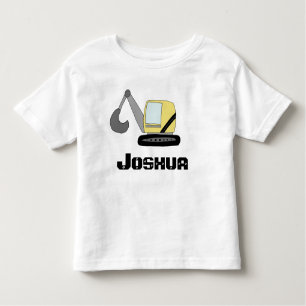 Boys Construction Digger Excavator Doodle en Name Kinder Shirts
