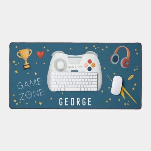 Boys Cool Blue Video Game Controller Kinder gaming Bureaumat (Keyboard & Muis)