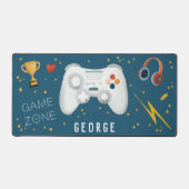 Boys Cool Blue Video Game Controller Kinder gaming Bureaumat (Voorkant)