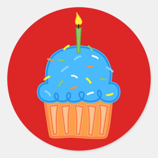 Boys Cupcakes Stickers rouges (Devant)