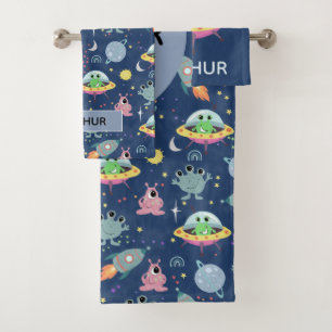 Boys Cute and Modern Space Alien Nom Motif Enfants