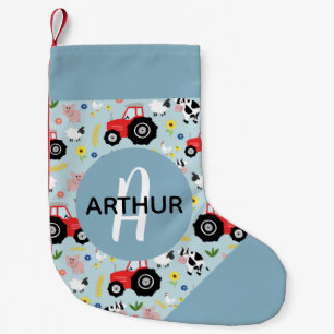 Boys Cute Blue Boerderij Animal Pattern Kinder Kleine Kerstsok