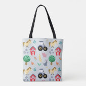 Boys Cute Blue Boerderij Animal Tractor Pattern Ki Draagtas (Achterkant)