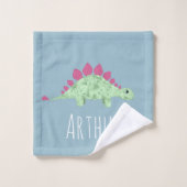 Boys Cute Blue Dinosaur Nom du Motif Enfants (Gant de toilette)