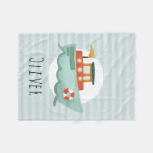 Boys Cute Blue Nautical Ocean Boat Kinder Fleece Deken (Voorkant (Horizontaal))