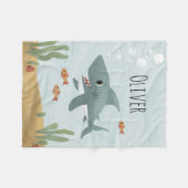Boys Cute Blue Ocean Shark Kinder Fleece Deken (Voorkant (Horizontaal))