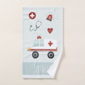 Boys Cute Blue Paramedic Ambulance Pattern Kinder Bad Handdoek (Handdoek)