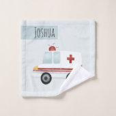 Boys Cute Blue Paramedic Ambulance Pattern Kinder Bad Handdoek (Wasdoekje)