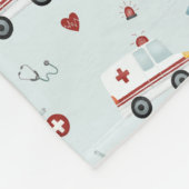 Boys Cute Blue Paramedic Ambulance Pattern Kinder Fleece Deken (Hoek)