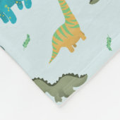 Boys Cute Blue T-Rex Oerwoud Dinosaur Pattern Kind Fleece Deken (Hoek)