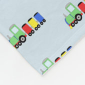 Boys Cute Blue Train Pattern met Name Kinder Fleece Deken (Hoek)