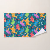 Boys Cute Dinosaur Motif & Nom Enfants (Serviette à main)