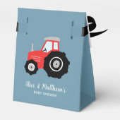 Boys Cute Farm Animals Tractor Baby shower Bedankdoosjes (Achterkant)