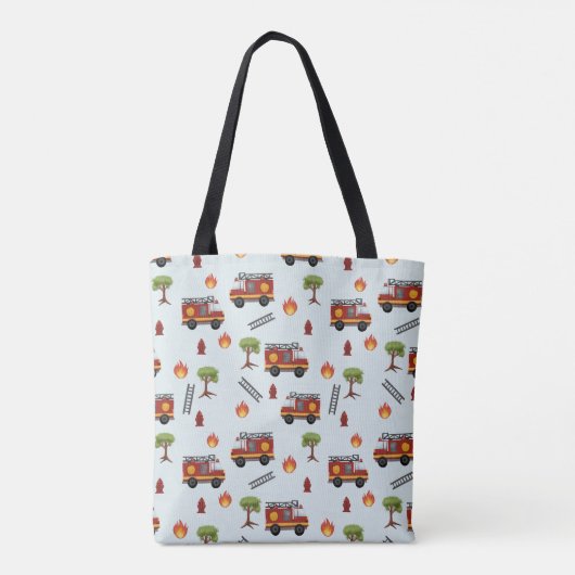 Boys Cute Fire Engine Transport Pattern Kinder Draagtas (Achterkant)