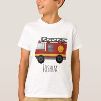 Boys Cute Fire Engine Truck and Name