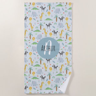 Boys Cute Oerwoud Safari Animals Zebra Kinder Strandlaken