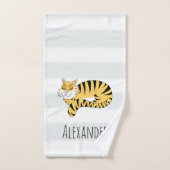 Boys Cute Oerwoud Tiger met naam Kinder Bad Handdoek (Handdoek)