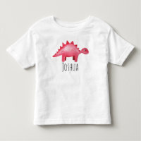 Boys Cute Red Waterverf Dinosaur en Name Kinder
