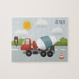 Boys Cute Road Construction Cartoon Kinder Legpuzzel