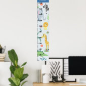 Boys Cute Safari Animals Elephant CM Growth Chart Poster (Thuiskantoor)