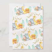 Boy's Cute Safari Animaux Baby shower Invitation (Dos)