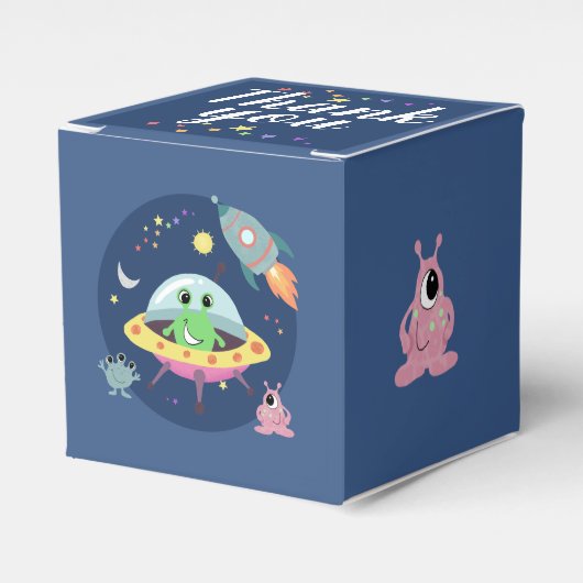 Boys Cute Space Alien Rocket Baby shower Bedankdoosjes (Voorkant Zijde)