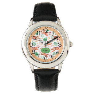 Boys Cute Tiger Wild Oerwoud Gepersonaliseerde Kin Horloge