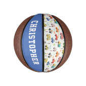 Boys Cute Transport Car Pattern Persoonlijke naam Basketbal (Verticaal)